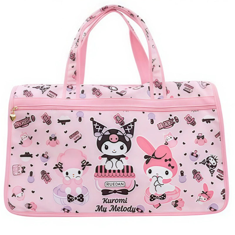 cute travel tote bags Kuromi Japanese Cartoon Large Capacity Bag Pink Fish Finder - Lowrance Insulin Vials New Adventure Bags COLOR:Granite Grey