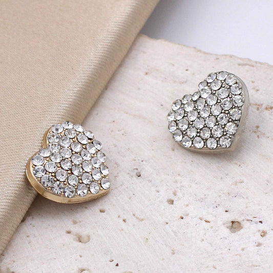 All-Pearl Rhinestone Heart-Shaped Buttons for Sewing & Crafts 20pcs