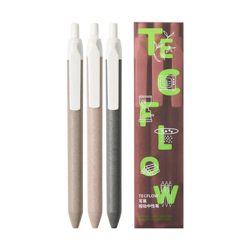 KACO TECHFLOW Eco Series Click Gel Pen Tea Residue Barrel 3-Pack