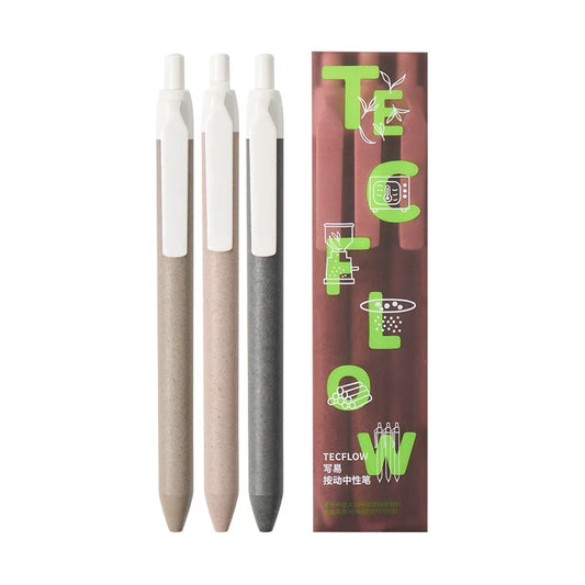 KACO TECHFLOW Eco Series Click Gel Pen Tea Residue Barrel 3-Pack