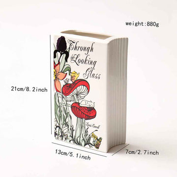 Ceramic Book-Shaped Decorative Planter for Home Decor Book Lovers