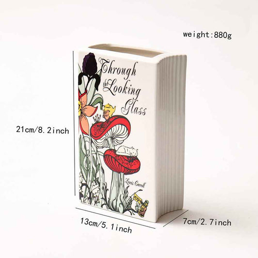 Ceramic Book-Shaped Decorative Planter for Home Decor Book Lovers