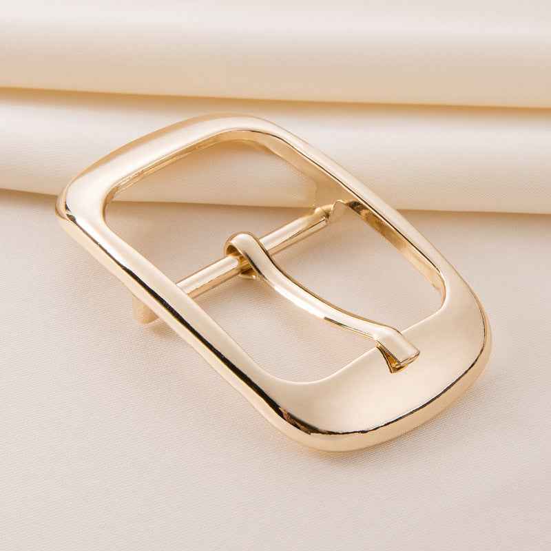 25/30mm rectangle center bar buckle, gold zinc alloy with metal center bar