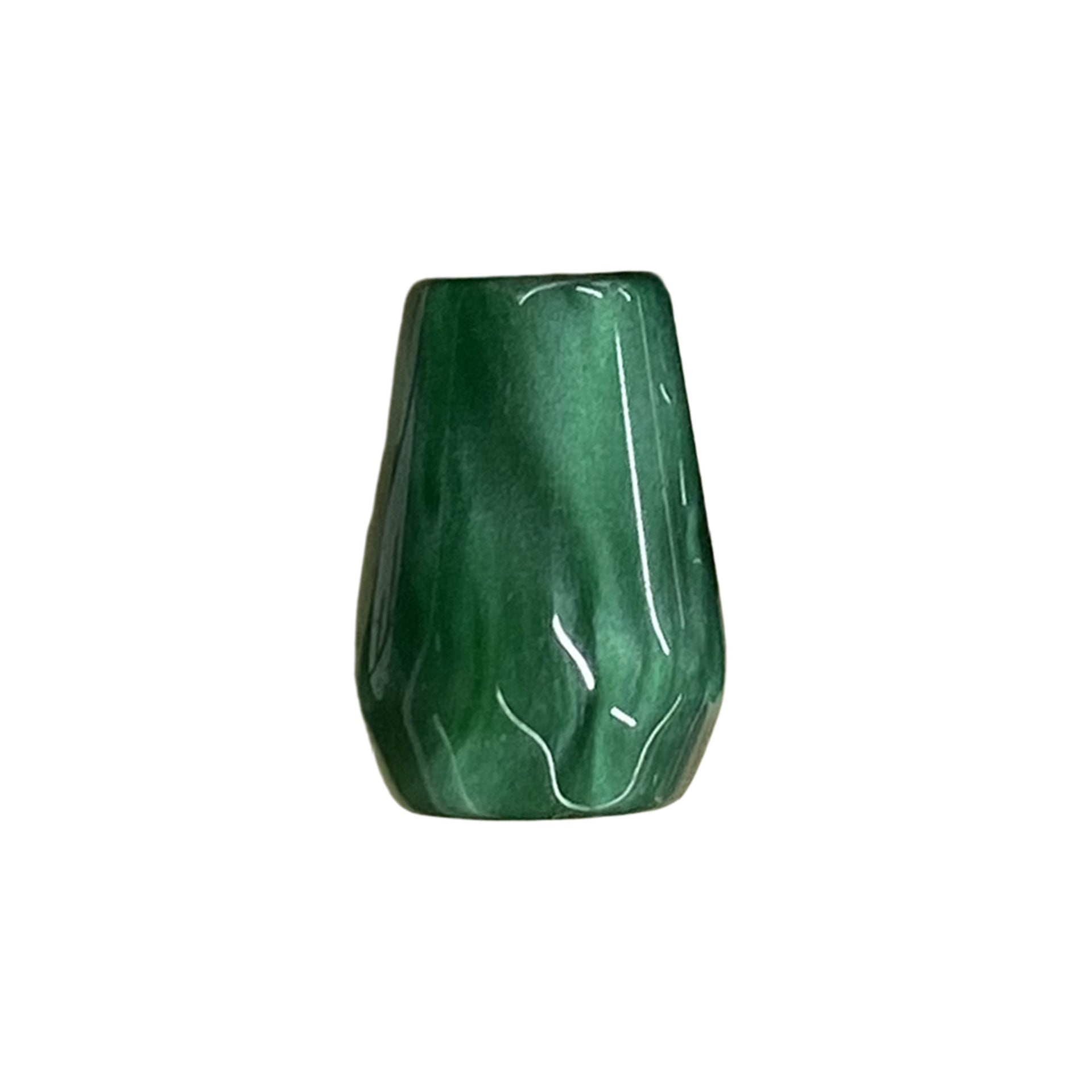 Green resin bell cord button, 20mm, single-hole