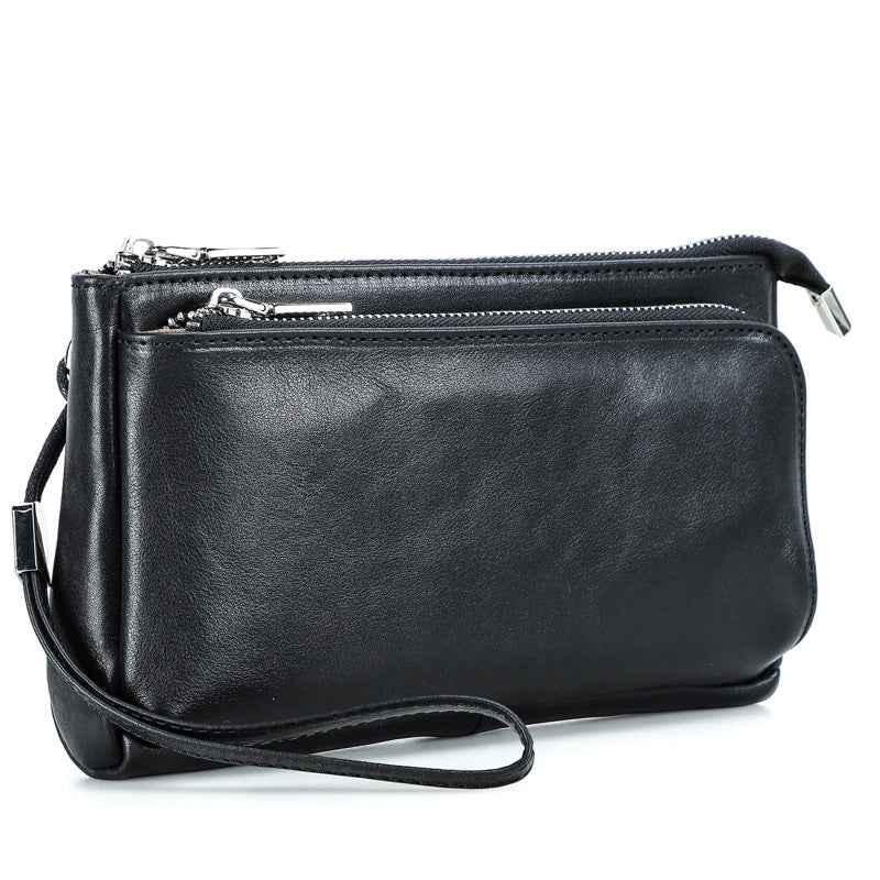 Vintage Genuine Leather Men Clutch EDC Handbag