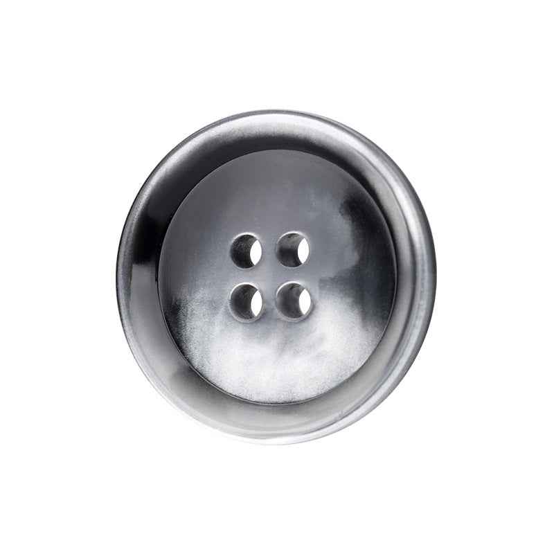 Runder 4-Loch-Resin-Knopf, schwarz, 15/20 mm, glänzend