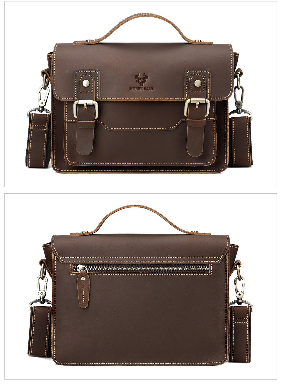Men's Genuine Leather Crossbody Bag Shoulder Sling Bag