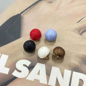 10mm round faux nut shell metal shank buttons, mixed colors, textured surface