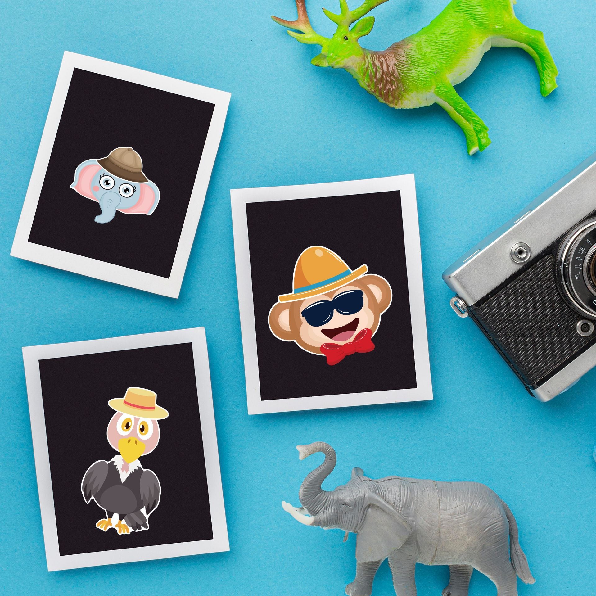 24 Sheets Wildlife Animals Make Your Own Stickers for Kids