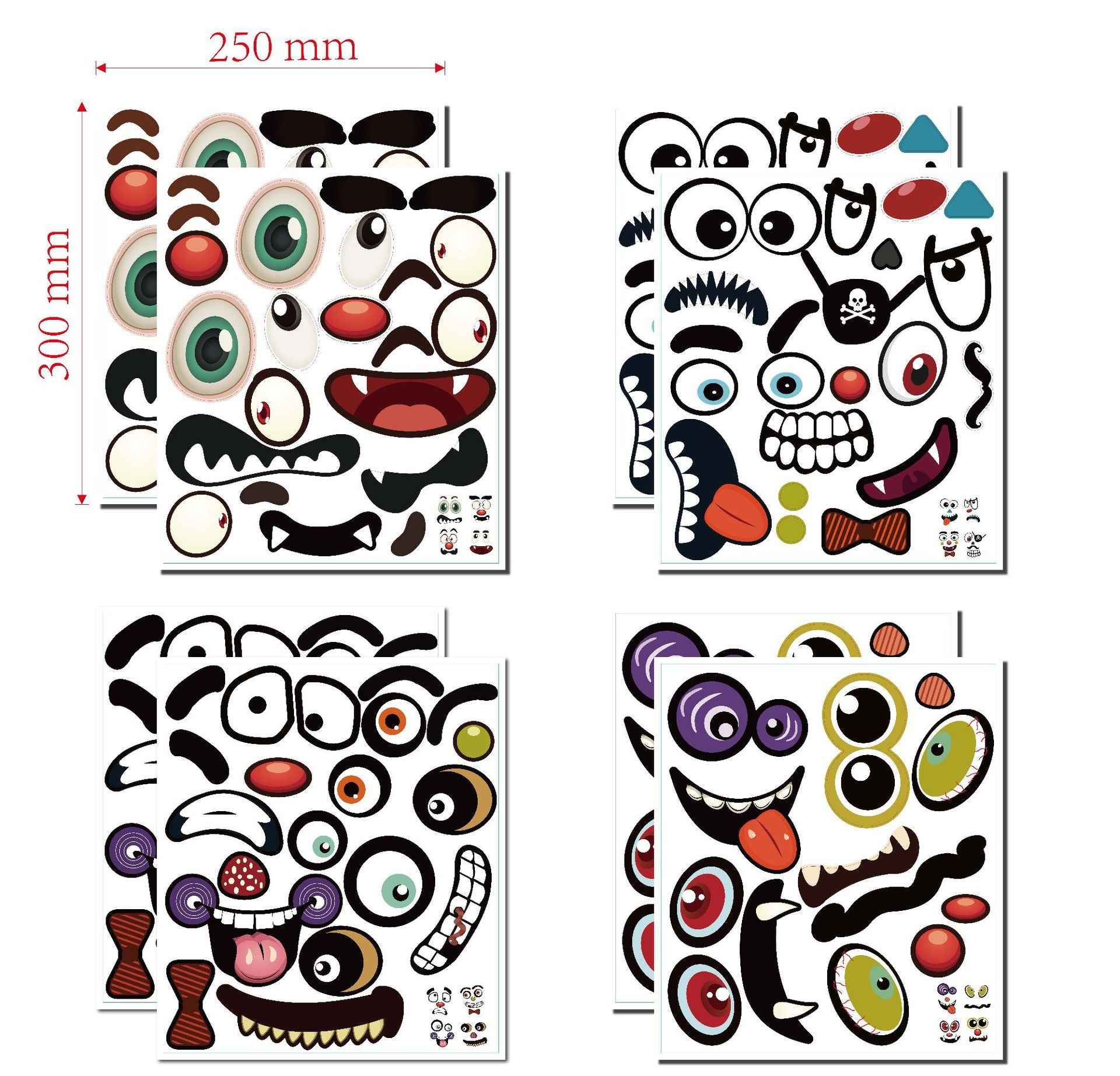 Make a Face Halloween Pumpkin Emoji Stickers for Kids 12 Sheets