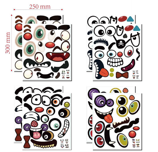 Make a Face Halloween Pumpkin Emoji Stickers for Kids 12 Sheets