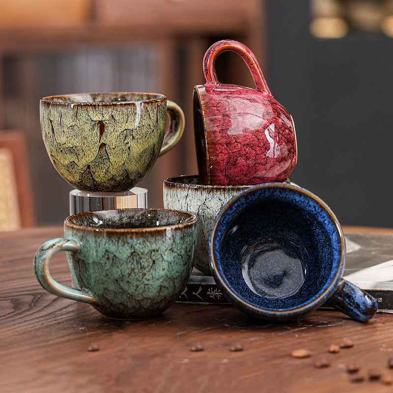 Ceramic Coffee Mug,9oz Mini Coffee Cup Handmade Vintage Espresso Cup