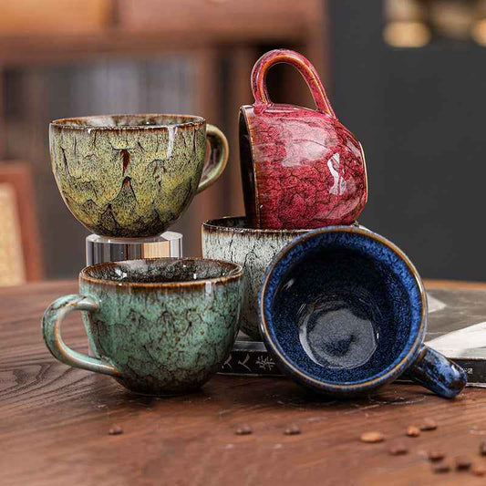 Ceramic Coffee Mug,9oz Mini Coffee Cup Handmade Vintage Espresso Cup