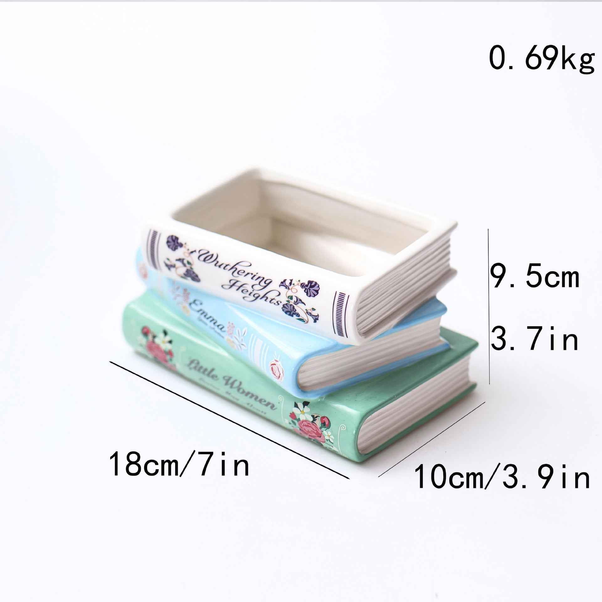 Ceramic Book-Shaped Decorative Planter for Home Decor Book Lovers