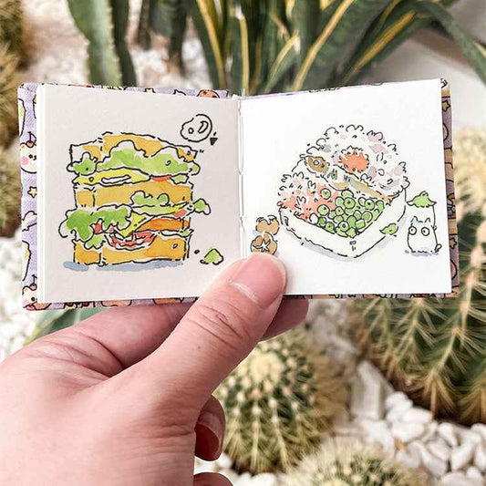 Fabric-Cover Mini Watercolor Sketchbook,20 Sheets,4 Pack
