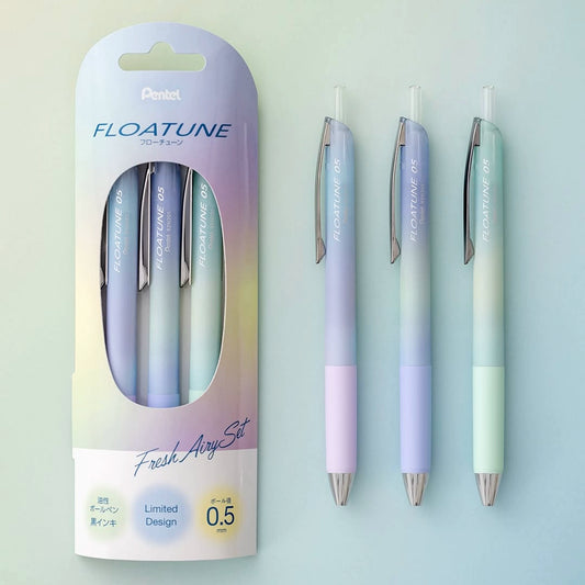 Set de 3 bolígrafos de bola Pentel Floatune Airy 0.5mm [Diseño limitado]