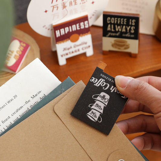 Vintage Wooden Photo Clips – 10-Piece Memo & Card Holder Set