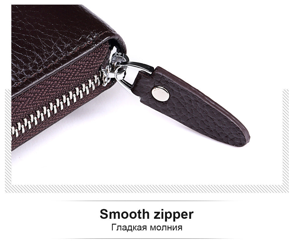 Vintage Men's Wallet,Long Genuine Leather Clutch