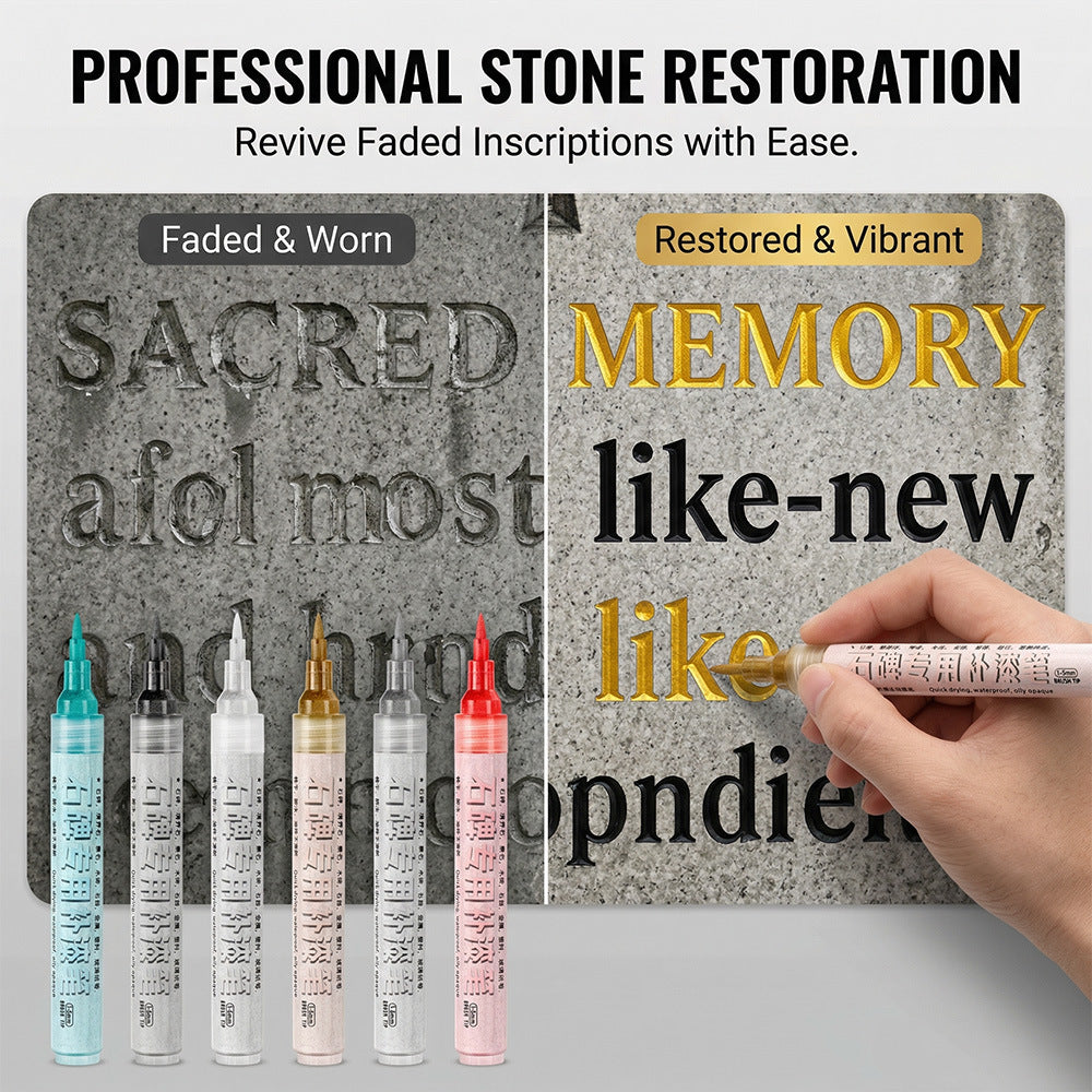 Tombstone Touch-Up Paint Pen | Soft Tip Valve, Waterproof & UV-Resistant | 6-Color Set