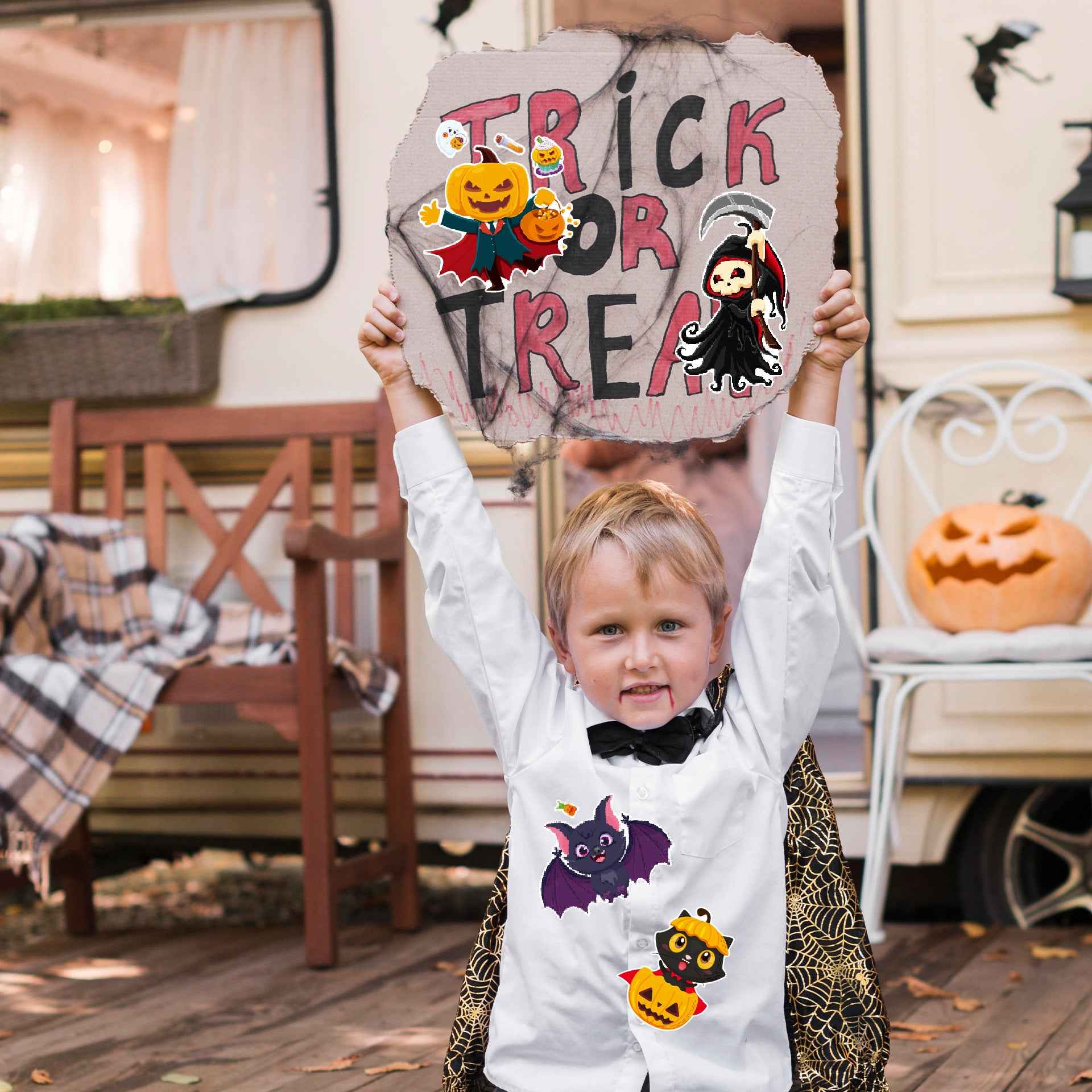 Make a Face Cartoon Spooky Halloween DIY Stickers for Kids 24 Sheets