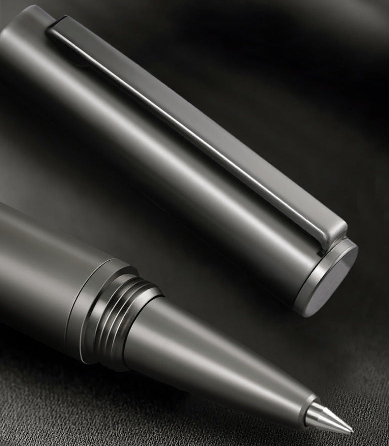 2-in-1 Dual-Tip Metal Signature Pen Set Gel Ink + Inkless Eternal Pencil 2 Pack