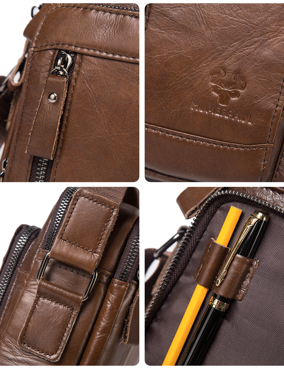 Men's Genuine Leather Crossbody Bag