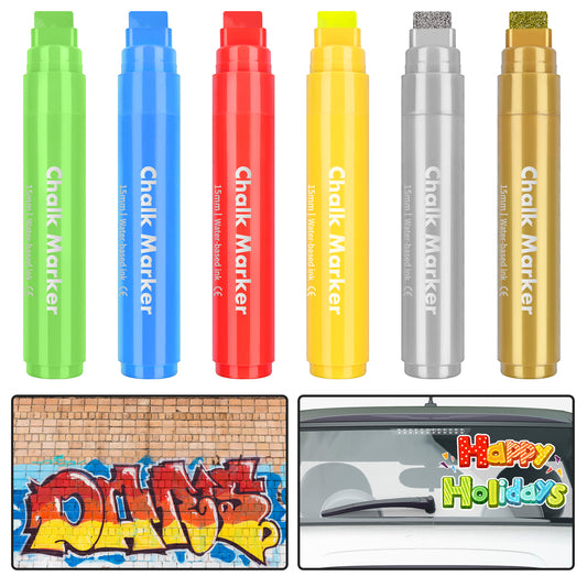 15mm Wide Tip Liquid Chalk Markers for LED Chalkboards,Glass,Menu Boards & Window Signage