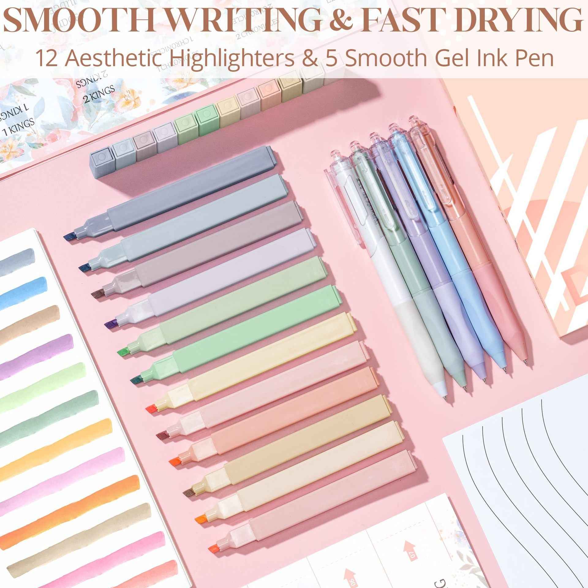 Bible Cover Case Journaling Kit with Highlighters and Pens