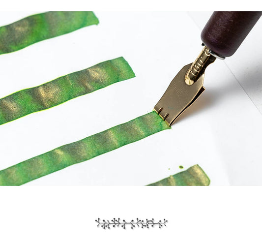 Træ Parallel Kalligrafipenselsæt 4/8/10/12/15 mm