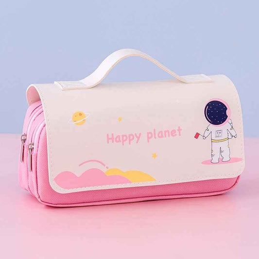 Cartoon Astronaut Pencil Case Pen Bag for School