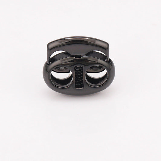 Oval Pig Nose Two-Hole Metal Spring Drawstring Cord Lock – 20Pcs Gunmetal