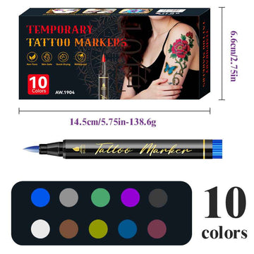 10/12/18/24 Colors Temporary Tattoo Markers Set