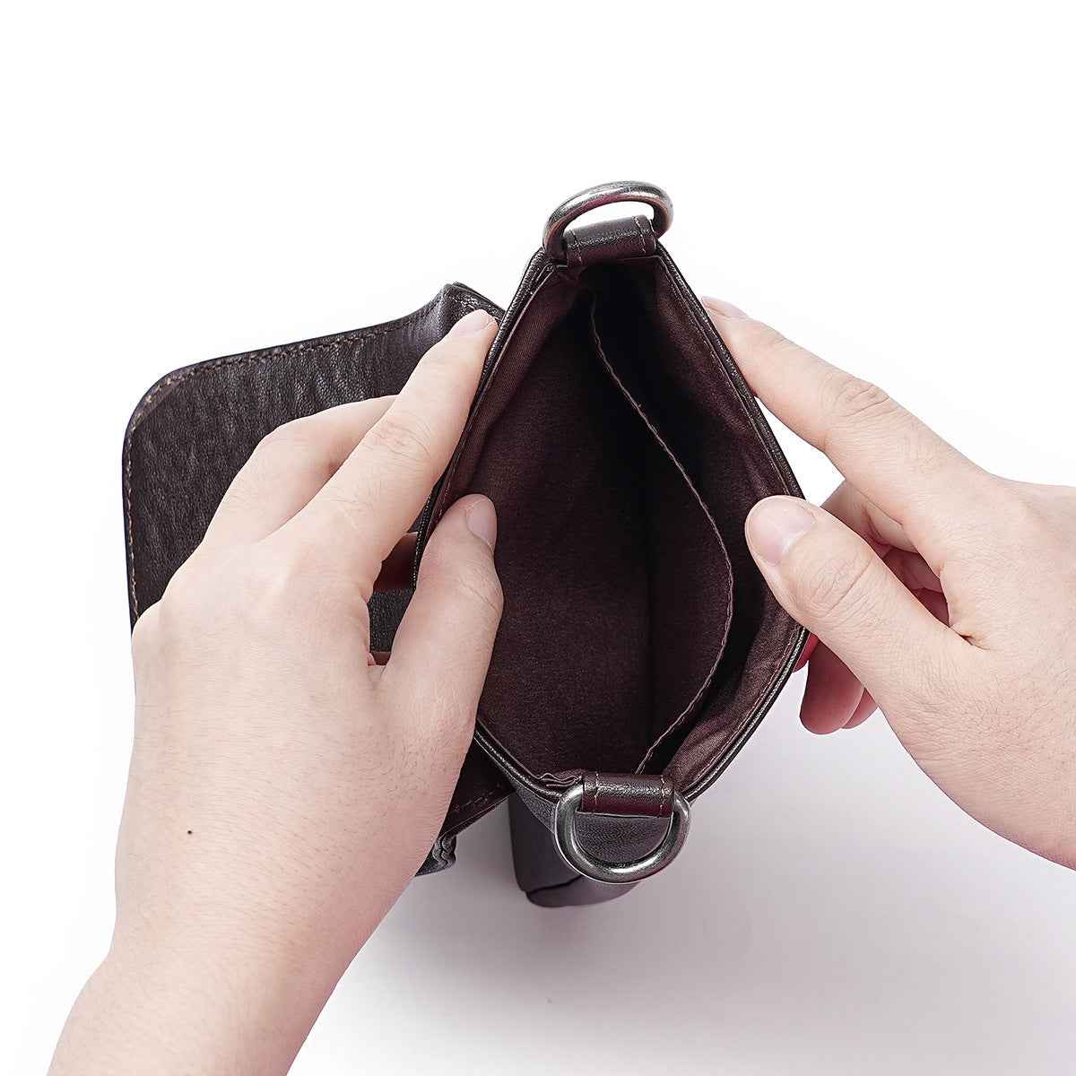 Leather Phone Crossbody Bag – Slim Flip-Cover Pouch for Men & Women