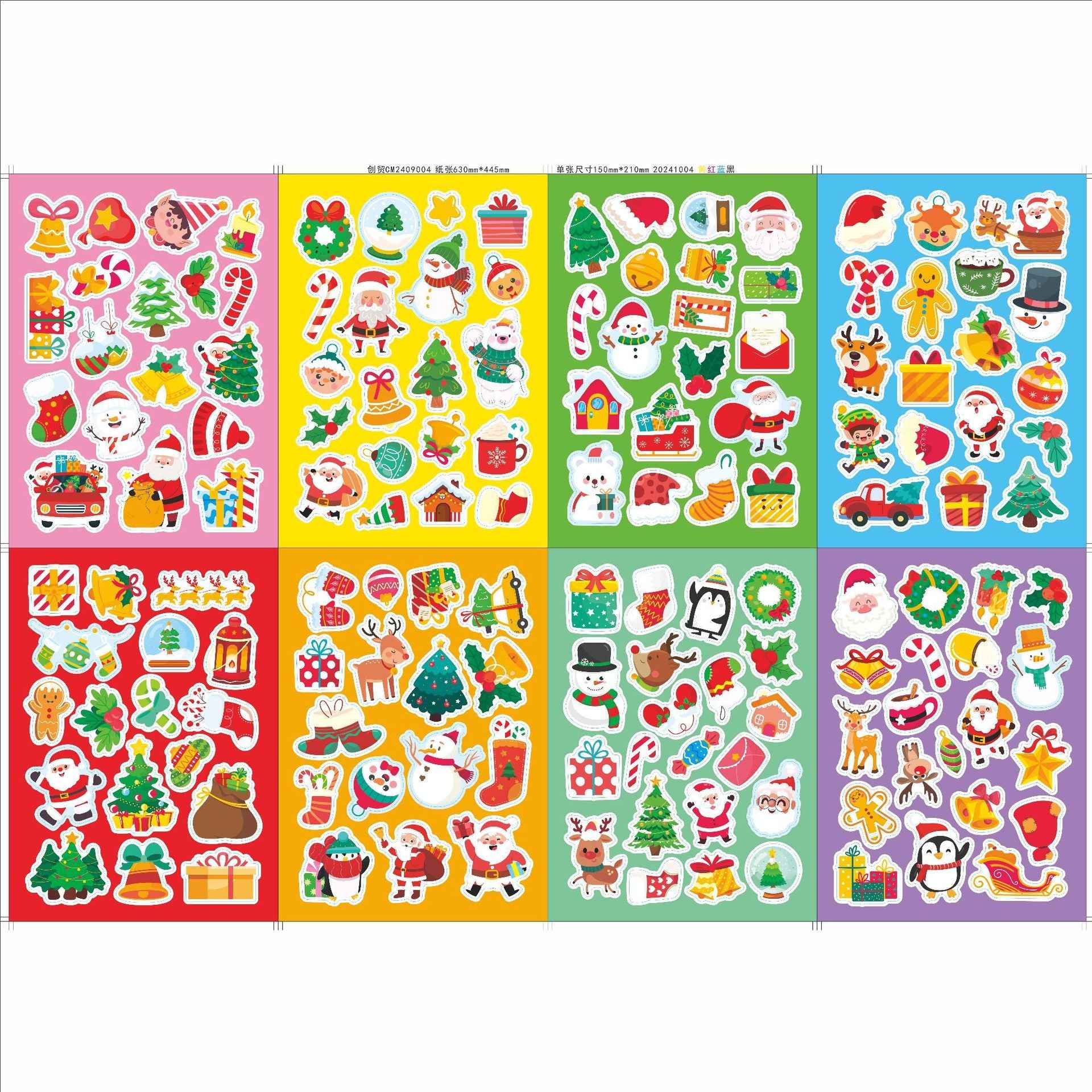 Make a Face Christmas Snowman Reindeer Stickers for Kids 24 Sheets