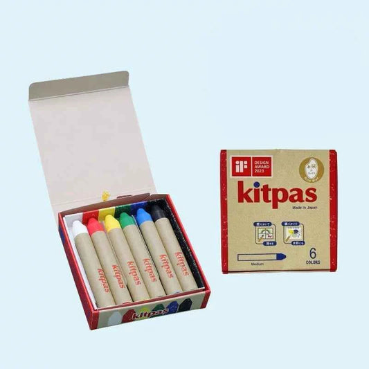 Kitpas Rice Bran Wax Art Crayons - 6/12/16/24 Colors 6 Color