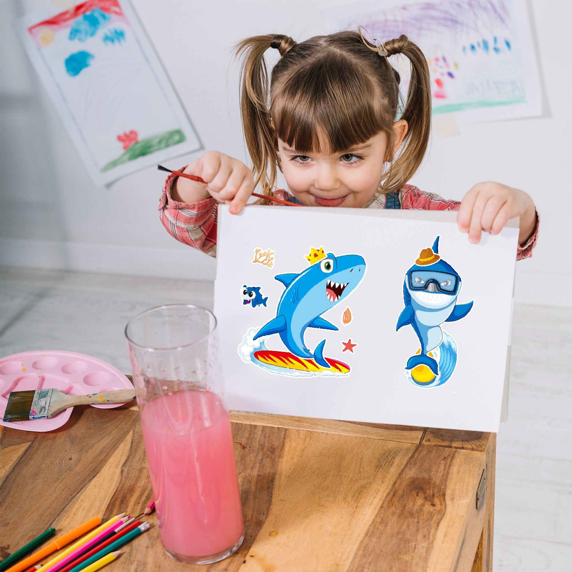 Make a Face Shark Sea Animal DIY Stickers for Kids 24 Sheets