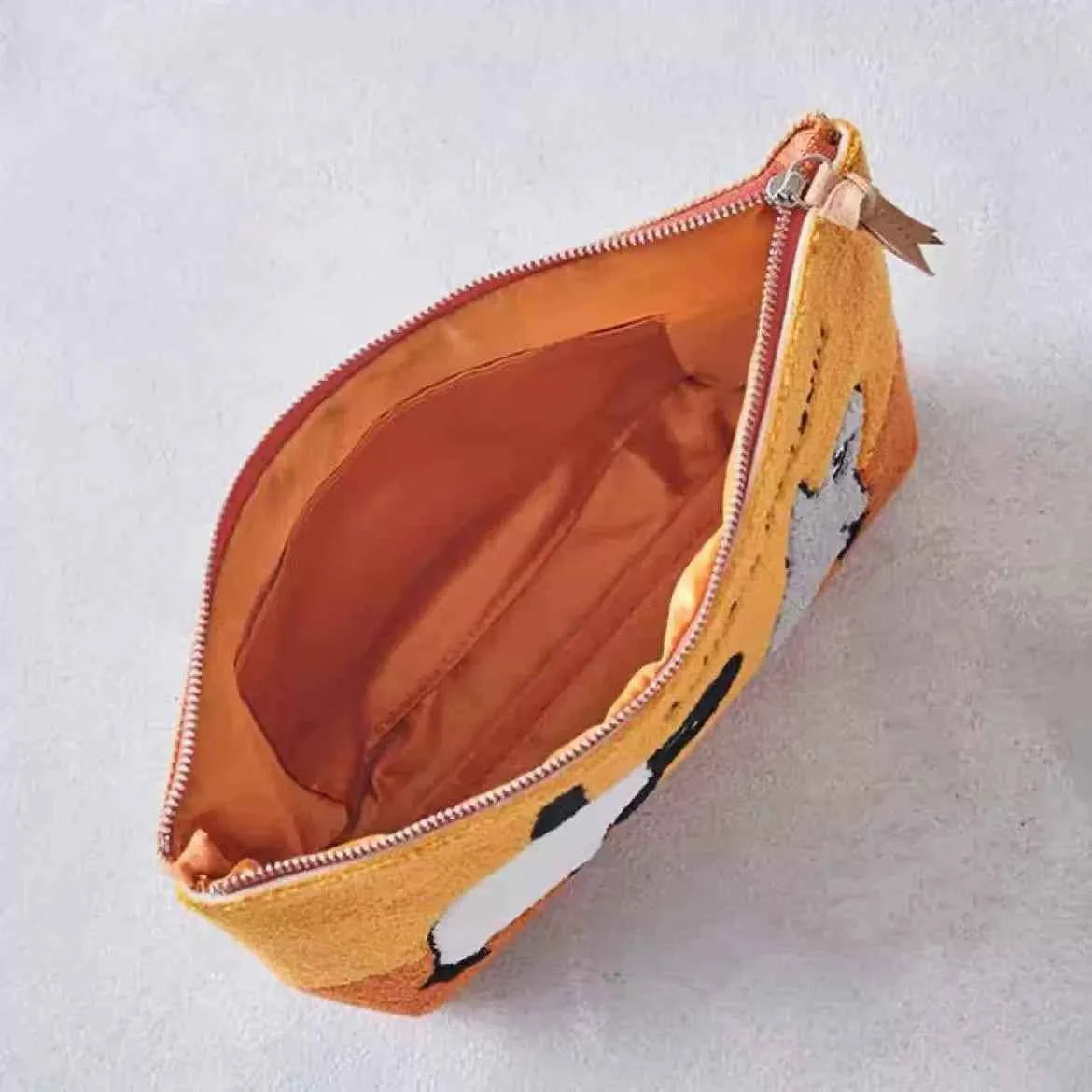 Orange Japanese Suica Penguin Watermelon Embroidered Cosmetic Bag