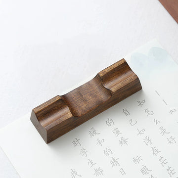 Walnut Wood Pen Stand – Solid Wood Pen Holder & Rest (Single / Double Slot) Single