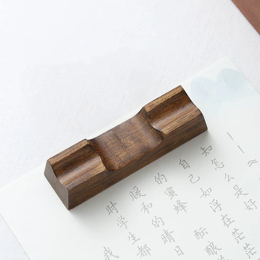 Walnut Wood Pen Stand – Solid Wood Pen Holder & Rest (Single / Double Slot) Single