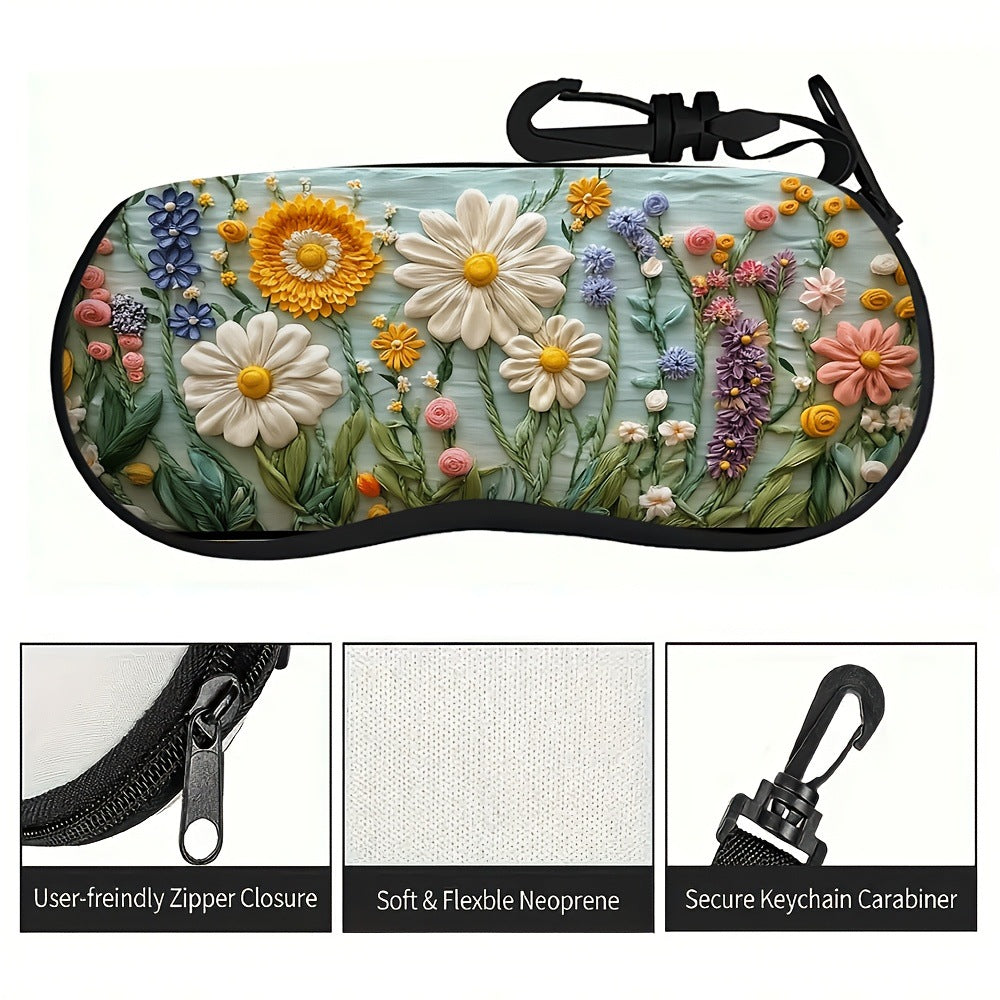 Daisy Print Eyeglass Case Soft Eyewear Carrying Pouch 2 Pack