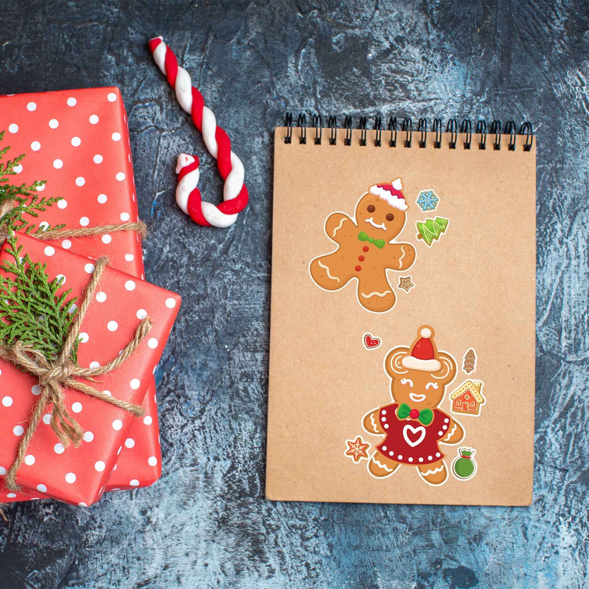 Make a Face Christmas Gingerbread Man Stickers for Kids 24 Sheets