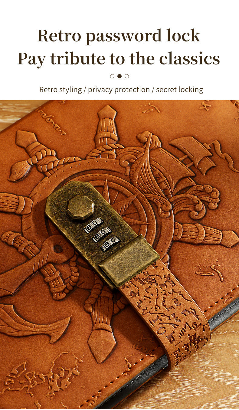 A5 Journal Retro Password Notebook Relief Sculpture