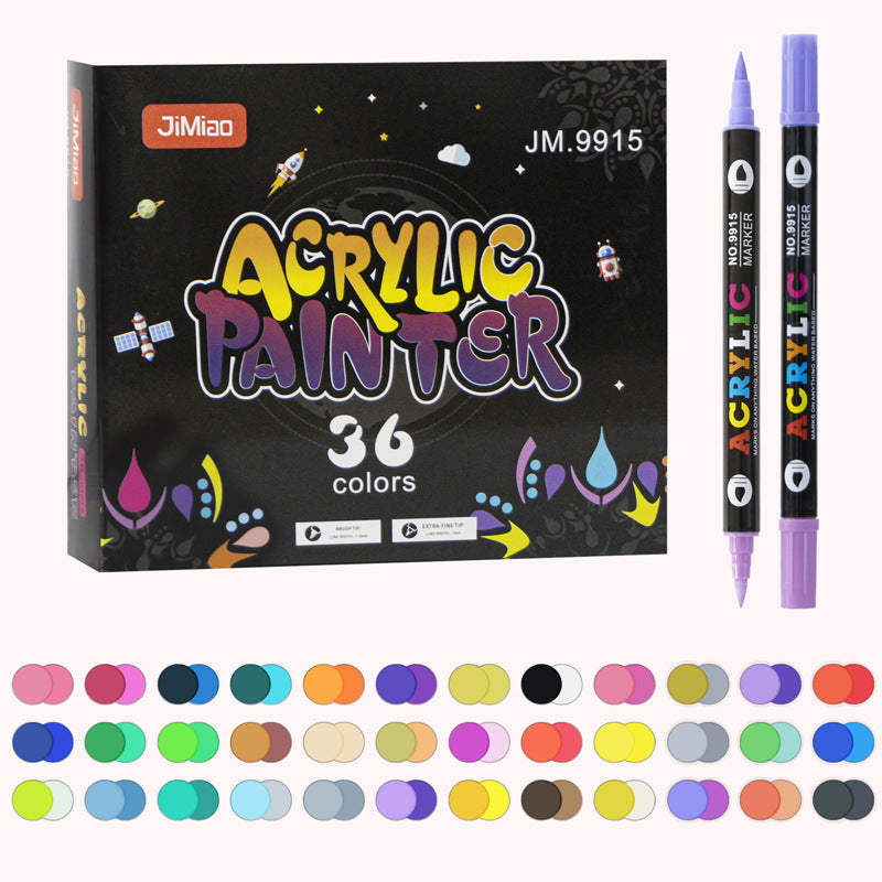 12/24/36 Colors Acrylic Paint Pens,Dual Brush Tip & Two Colors