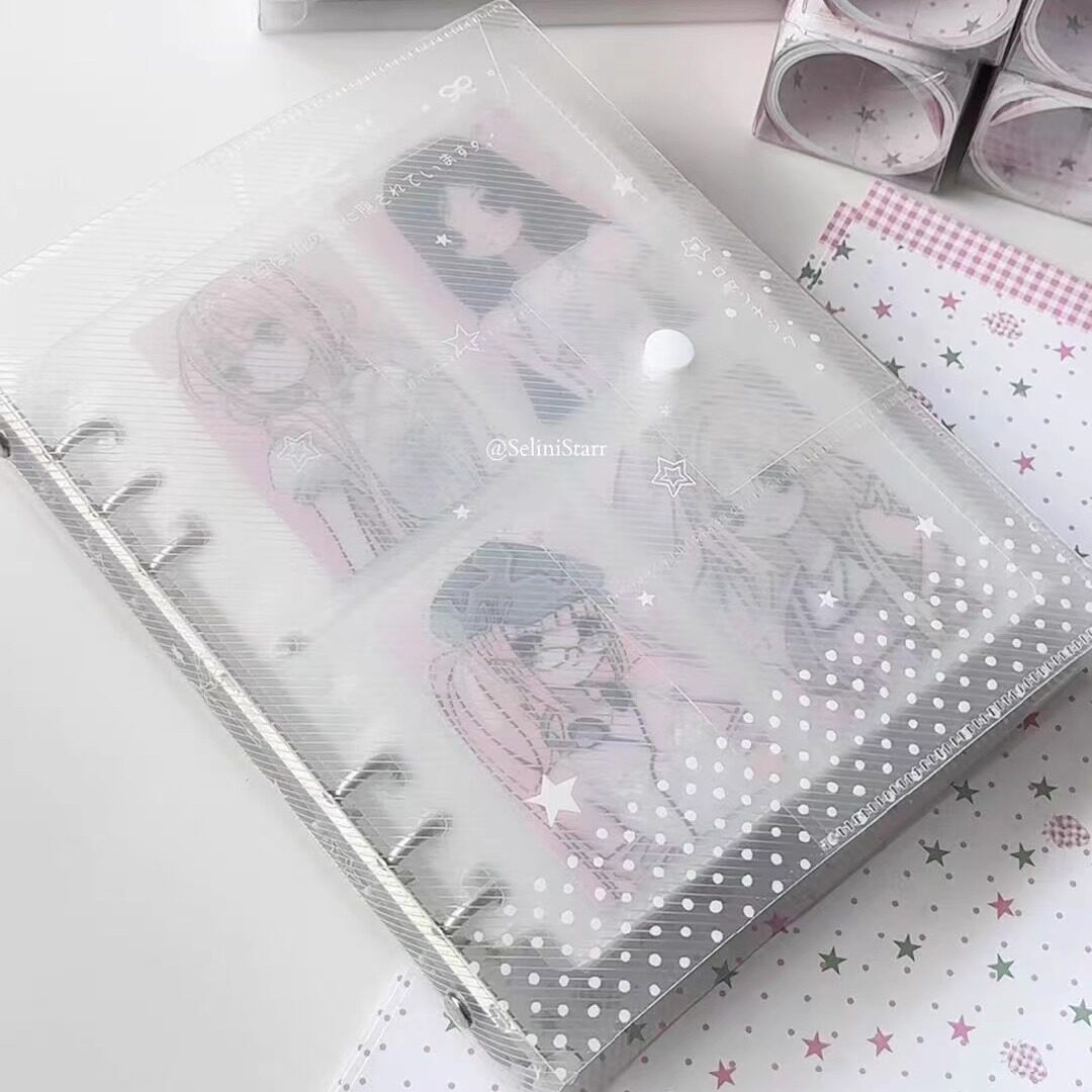 PVC Star & Twill Pattern A5 Card Binder – Loose-Leaf Photo Album