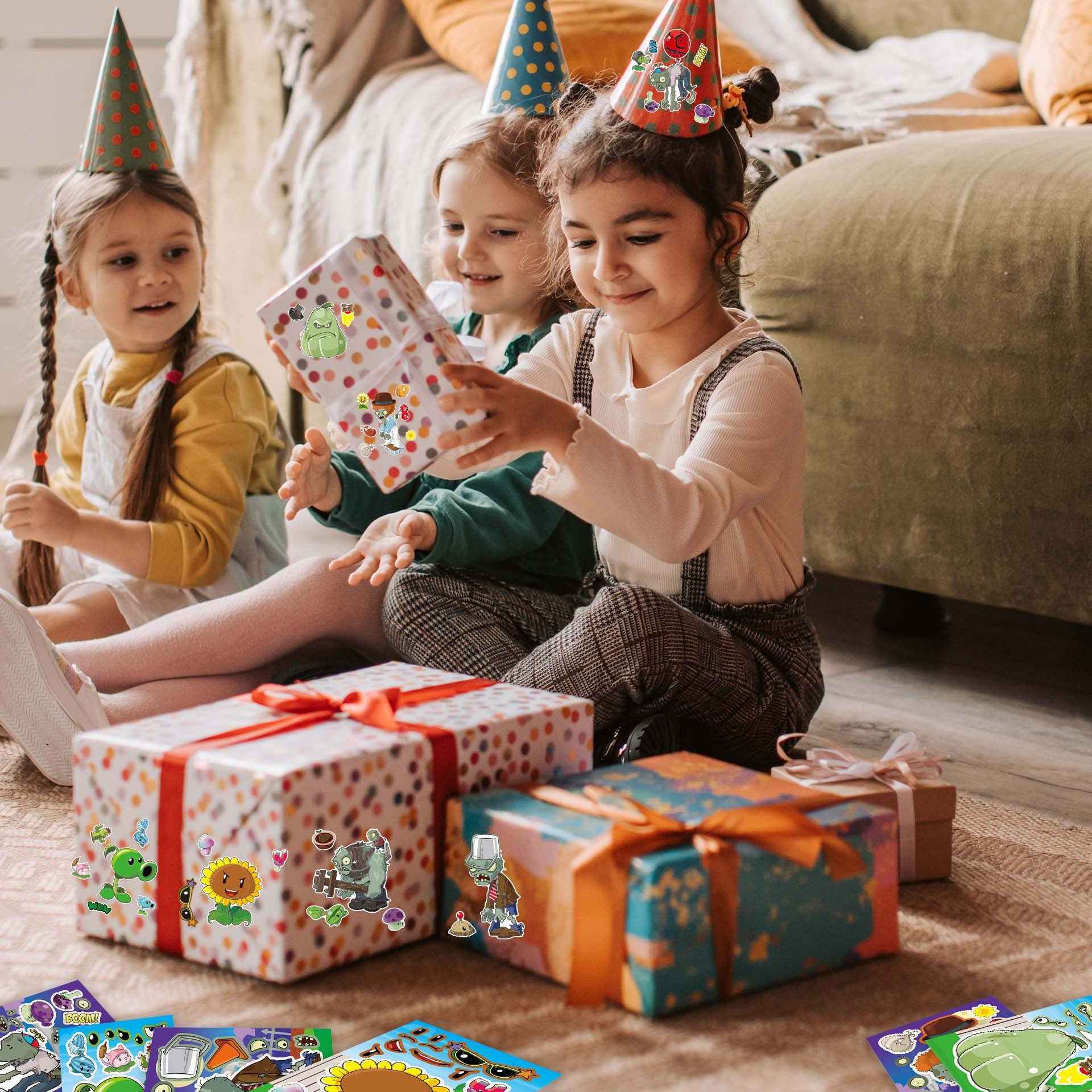 Make a Face Anime Plants vs. Zombies Stickers for Kids 24 Sheets