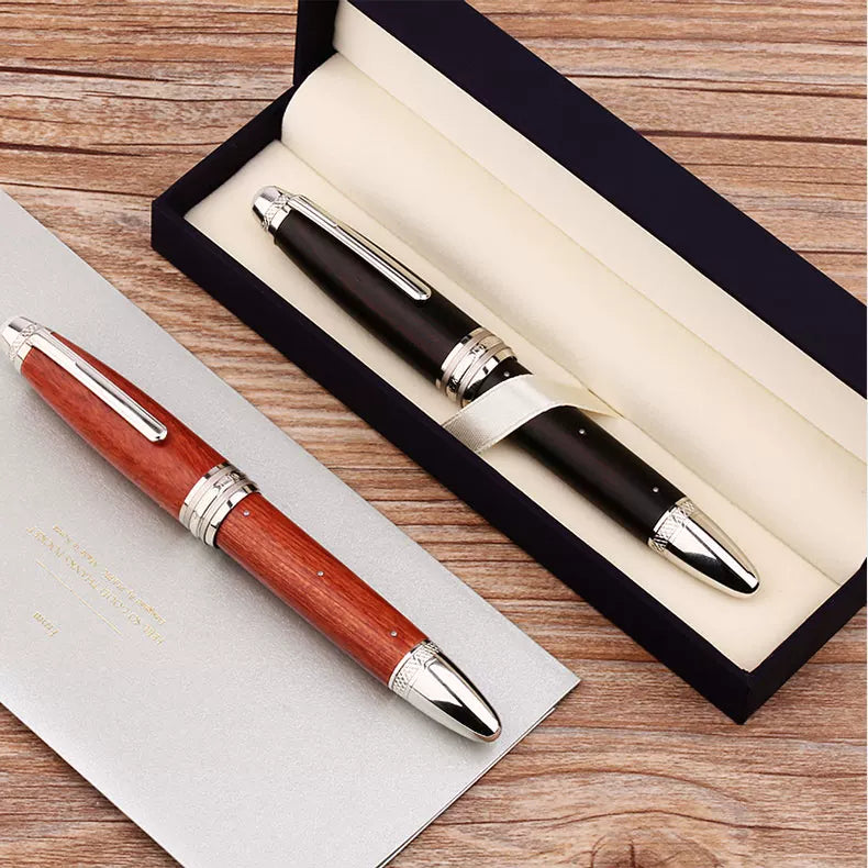 MAJOHN M1000 Large Wooden Fountain Pen | German BOCK F Nib | Handcrafted Rivet