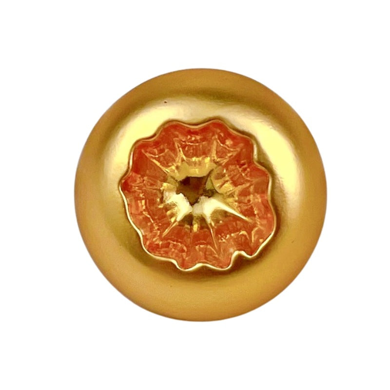 Goldfarbener Vintage Resin-Metalknopf, 18/23 mm, rund, Sternrelief vorn