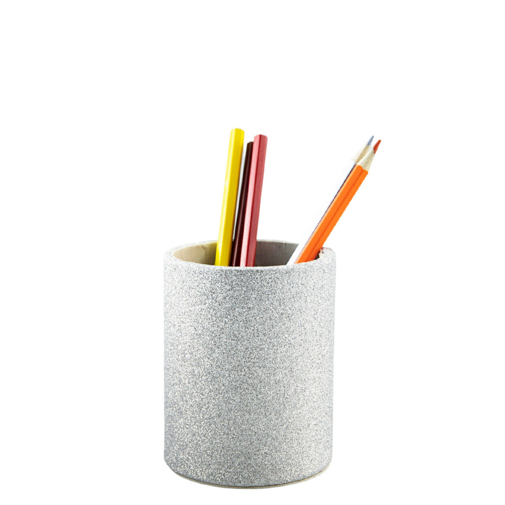 PU Leather Pen Pencil Holder Desk Organizer  (3.3" x 3.3" x 4")