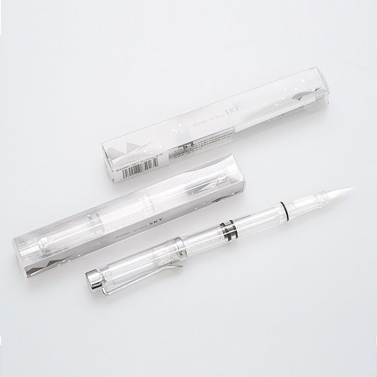BANMI Calligraphy Soft Brush Pen Transparent Barrel Wolf Hair Tip 2 Pack