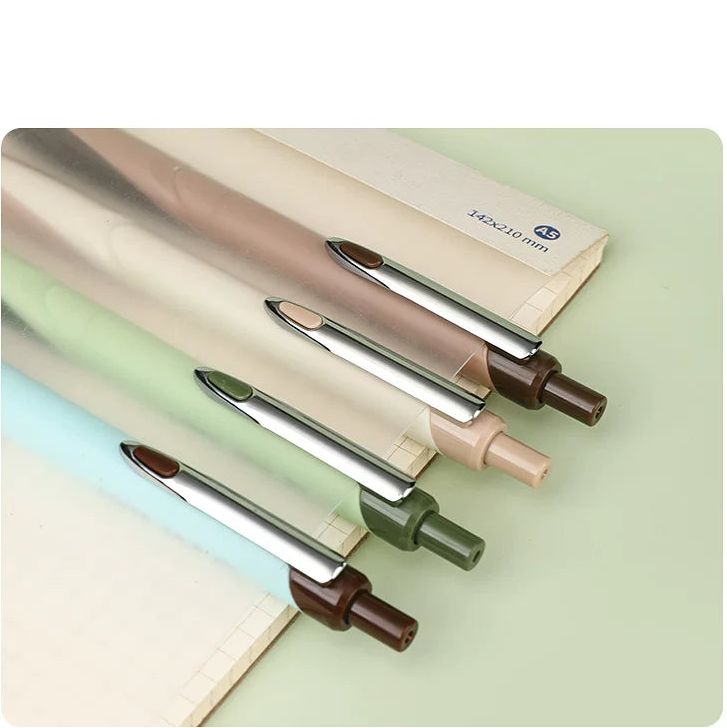Penac Super Grip Retro Retractable Gel Pens, 0.5mm Black Ink, 4-Pack